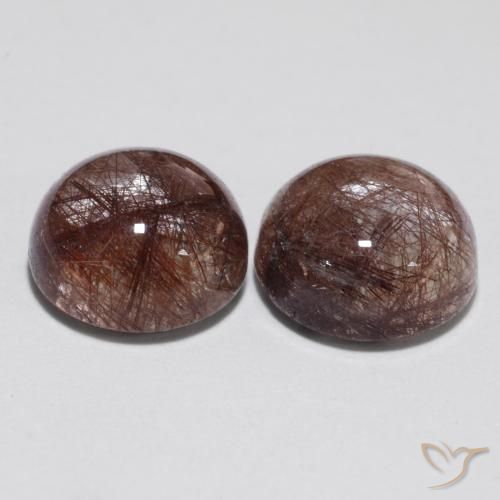 Pedras preciosas de Quartzo Rutilo Limpar com Cobre natural de 6.33 ct, Redondo, Translúcido