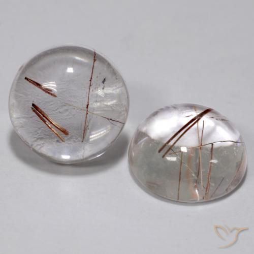 5.74ctw Natural Limpar com Cobre Quartzo Rutilo, Redondo, Transparente