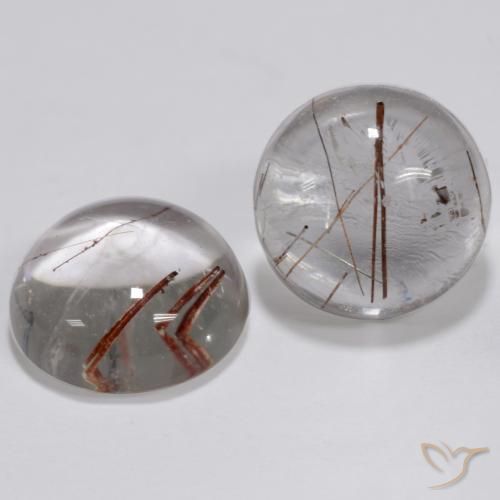 Pedras preciosas de Quartzo Rutilo Limpar com Cobre natural de 5.74 ct, Redondo, Transparente