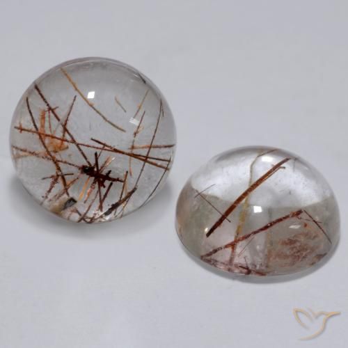 5.29ctw Natural Limpar com Cobre Quartzo Rutilo, Redondo, Transparente