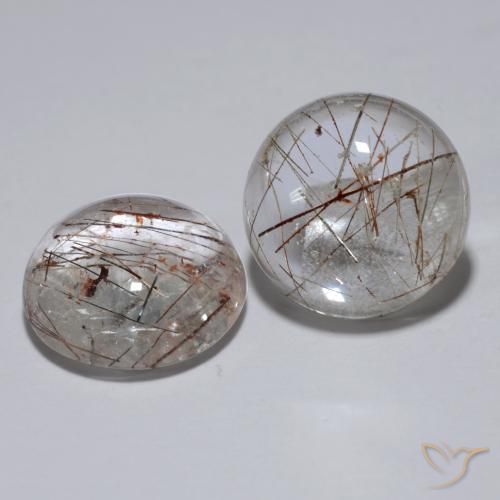 Pedras preciosas de Quartzo Rutilo Limpar com Cobre natural de 11.65 ct, Redondo, Transparente