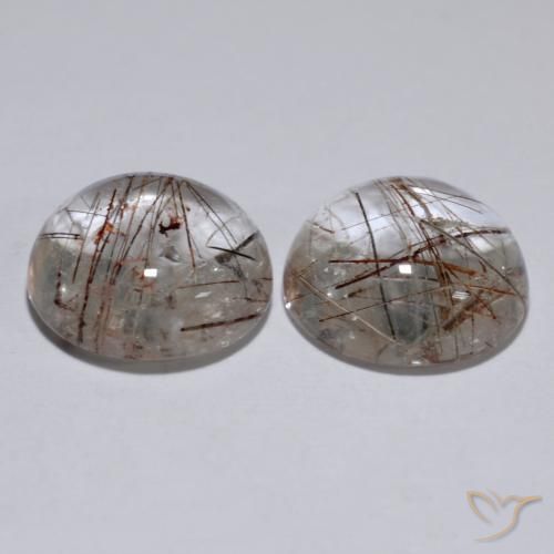 Pedras preciosas de Quartzo Rutilo Limpar com Cobre natural de 11.65 ct, Redondo, Transparente