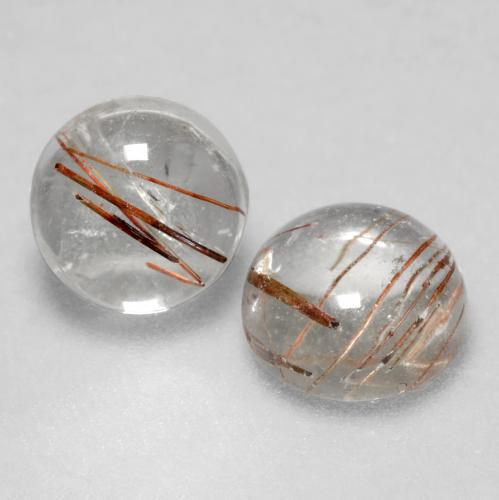 Pedras preciosas de quartzo rutilado branco natural de 3,11 ct, corte redondo, transparente