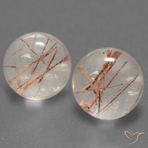 3.64ctw Natural Limpar com Cobre Quartzo Rutilo, Redondo, Transparente