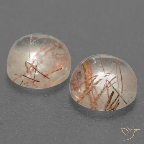 Pedras preciosas de Quartzo Rutilo Limpar com Cobre natural de 3.64 ct, Redondo, Transparente