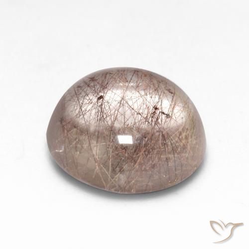 Quartzo Rutilo Nogueira Castanho Claro Natural 4.98ct, Redondo, Transparente