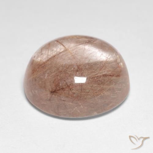 Quartzo Rutilo Castanho muito claro Natural 9.53ct, Redondo, Transparente