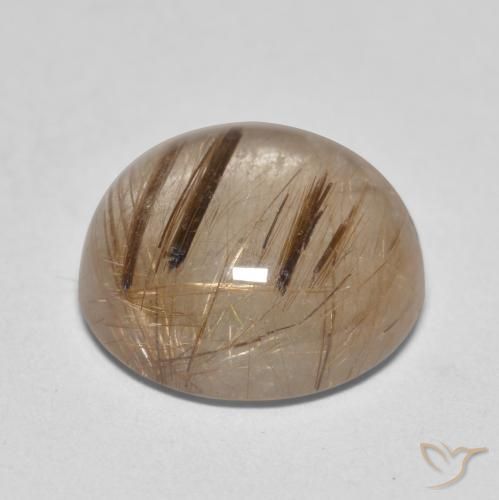 Quartzo Rutilo claro com marrom Natural 4.79ct, Redondo, Translúcido