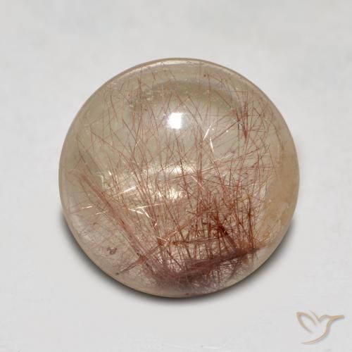 4.40ct Natural claro com marrom Quartzo Rutilo, Redondo, Transparente