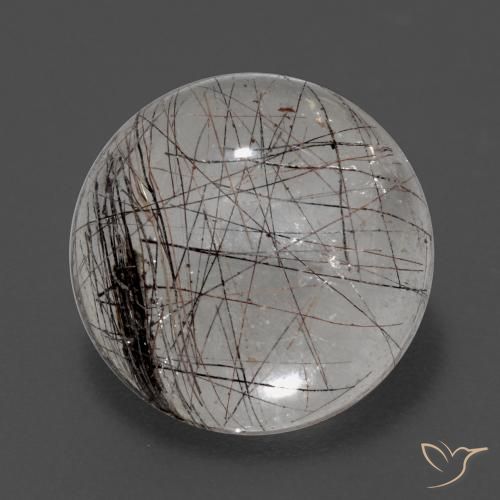 Quartzo rutilado branco natural 5,68ct, corte redondo, transparente