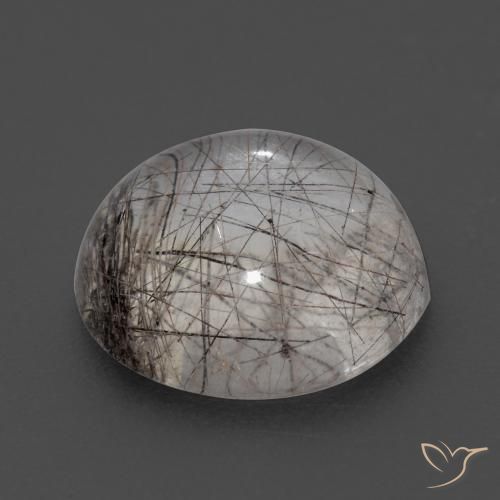 Quartzo rutilado branco natural 5,68ct, corte redondo, transparente