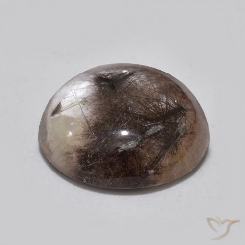Quartzo Rutilo claro com marrom Natural 5.04ct, Redondo, Translúcido