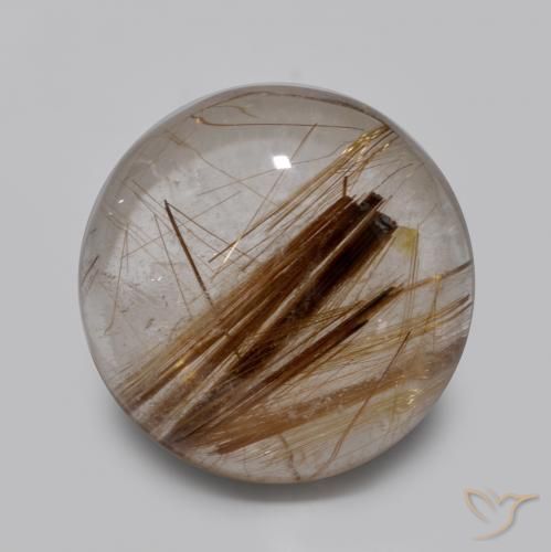 4.50ct Natural claro com marrom Quartzo Rutilo, Redondo, Translúcido