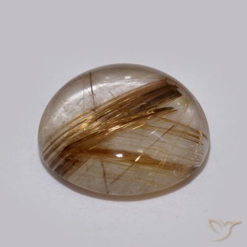Quartzo Rutilo claro com marrom Natural 4.50ct, Redondo, Translúcido