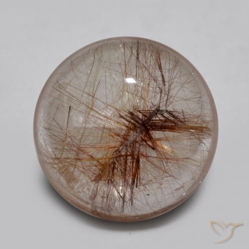 4.63ct Natural Limpar com Cobre Quartzo Rutilo, Redondo, Transparente