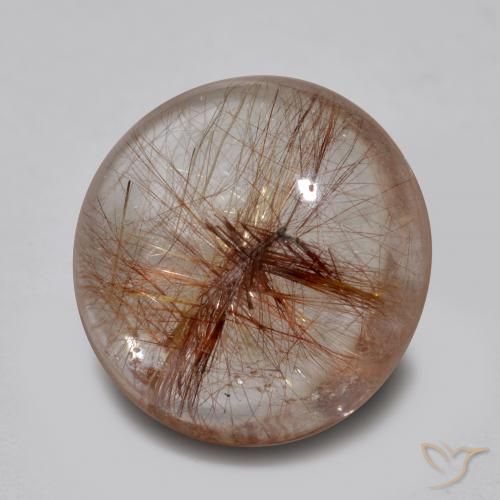 Quartzo Rutilo Limpar com Cobre Natural 4.63ct, Redondo, Transparente