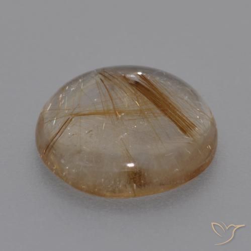 Quartzo Rutilo Castanho Tawny Muito Claro Natural 4.23ct, Redondo, Transparente