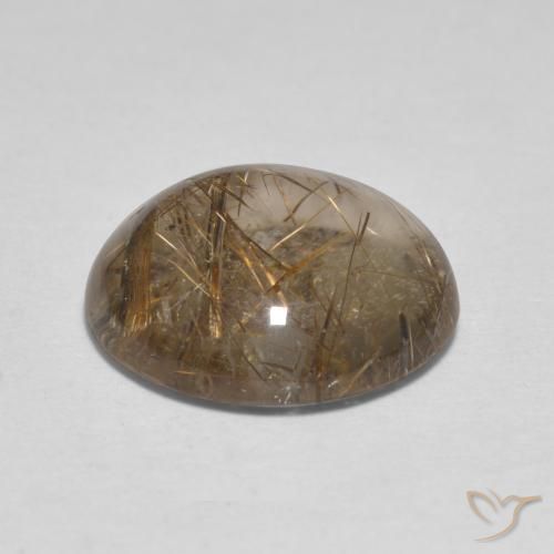 Quartzo Rutilo claro com marrom Natural 3.75ct, Redondo, Transparente