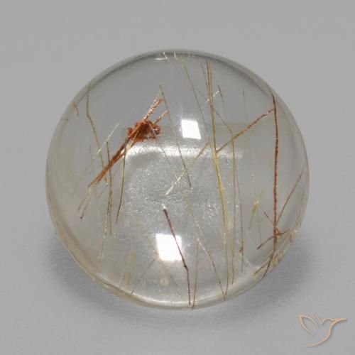 5.60ct Natural Limpar com Cobre Quartzo Rutilo, Redondo, Transparente