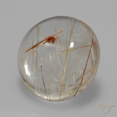Quartzo Rutilo Limpar com Cobre Natural 5.60ct, Redondo, Transparente