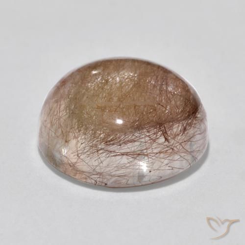 Quartzo Rutilo claro com marrom Natural 6.73ct, Redondo, Translúcido