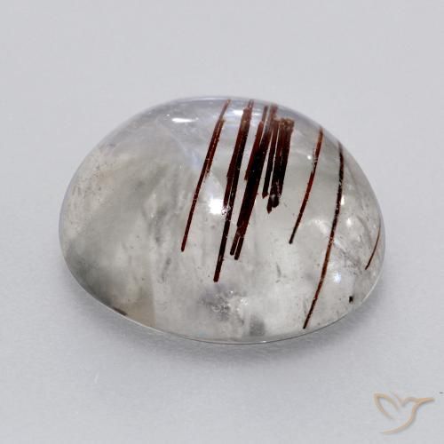 Quartzo Rutilo claro com marrom Natural 7.00ct, Redondo, Transparente