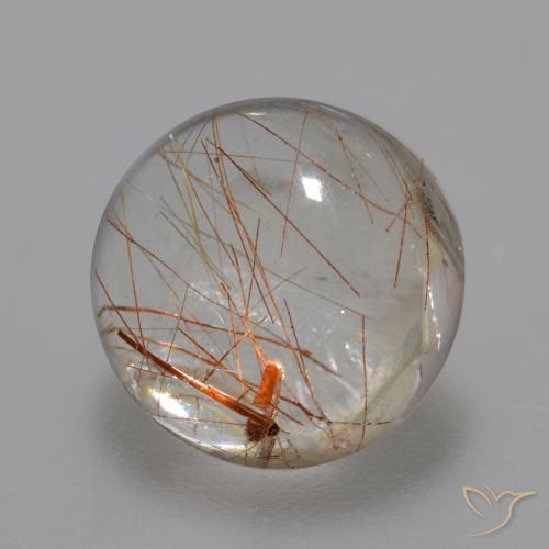 Quartzo Rutilo Limpar com Cobre Natural 6.20ct, Redondo, Transparente