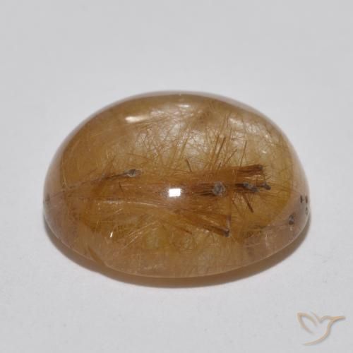 Quartzo Rutilo Castanho Tawny Muito Claro Natural 7.14ct, Redondo, Translúcido