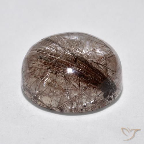 Quartzo Rutilo claro com marrom Natural 6.05ct, Redondo, Translúcido