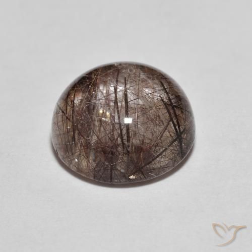 Quartzo Rutilo Marrom Pálido Natural 3.25ct, Redondo, Transparente