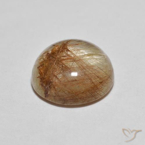 Quartzo Rutilo Castanho muito claro Natural 2.78ct, Redondo, Transparente