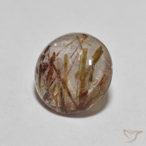 Quartzo Rutilo Castanho muito claro Natural 2.02ct, Redondo, Transparente