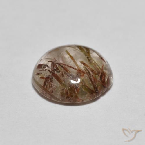 Quartzo Rutilo Castanho muito claro Natural 2.02ct, Redondo, Transparente