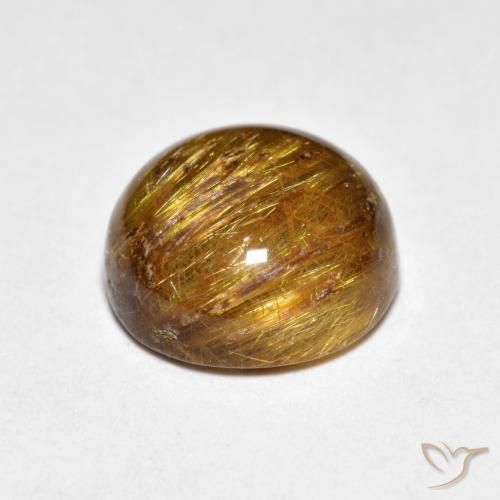 Quartzo Rutilo Marrom Quente Natural 4.60ct, Redondo, Opaco