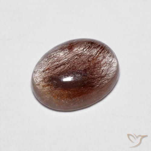 Quartzo Rutilo claro com marrom Natural 1.86ct, oval, Transparente