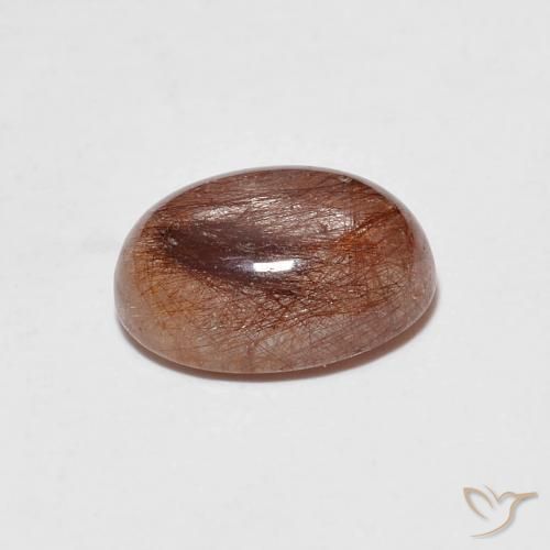 Quartzo Rutilo claro com marrom Natural 1.86ct, oval, Transparente