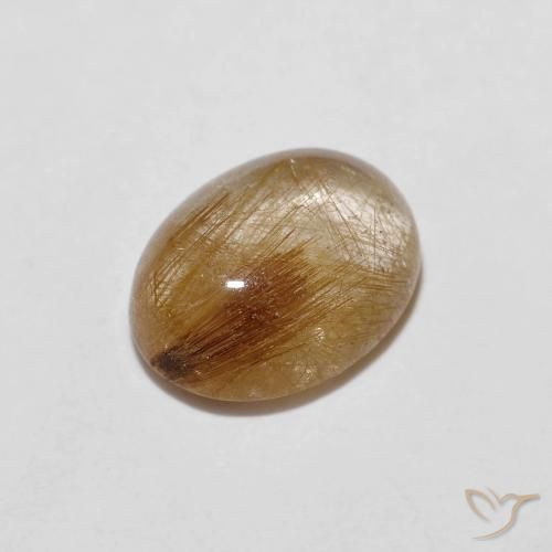 Quartzo Rutilo Castanho Tawny Muito Claro Natural 1.91ct, oval, Transparente