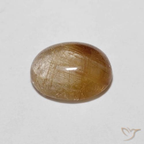 Quartzo Rutilo Castanho Tawny Muito Claro Natural 1.91ct, oval, Transparente