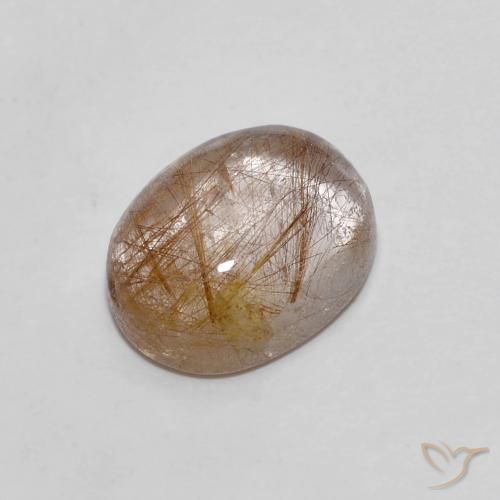 Quartzo Rutilo Marrom Quente Natural 2.60ct, oval, Transparente
