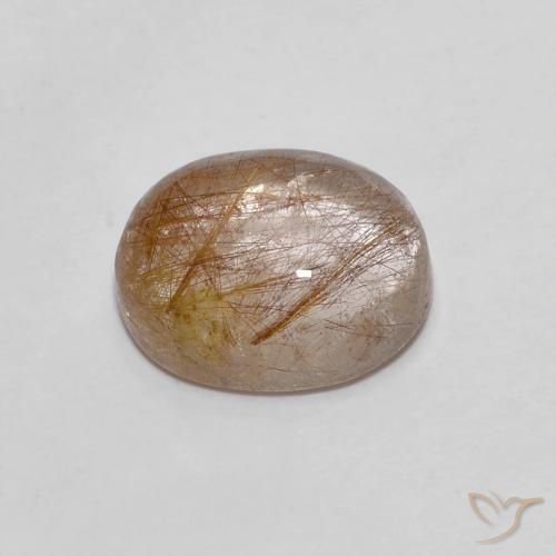 Quartzo Rutilo Marrom Quente Natural 2.60ct, oval, Transparente