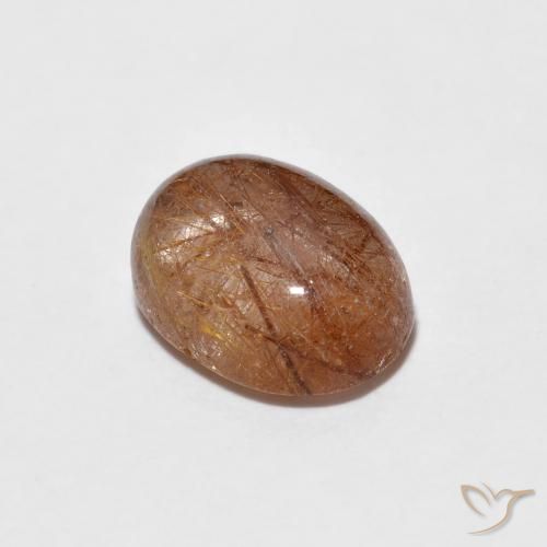1.76ct Natural Laranja Avermelhado Profundo Quartzo Rutilo, oval, Transparente