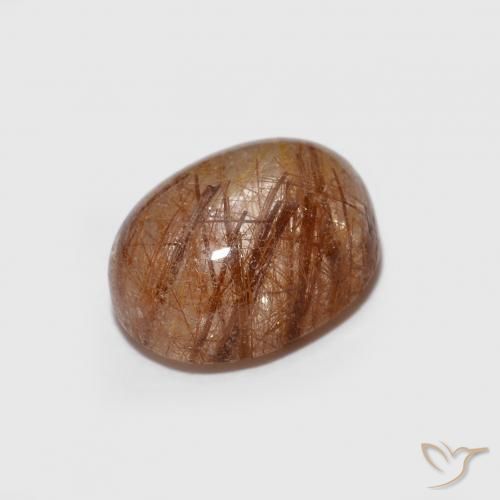 Quartzo Rutilo Laranja Avermelhado Profundo Natural 1.76ct, oval, Transparente