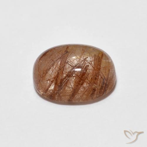 Quartzo Rutilo Laranja Avermelhado Profundo Natural 1.76ct, oval, Transparente