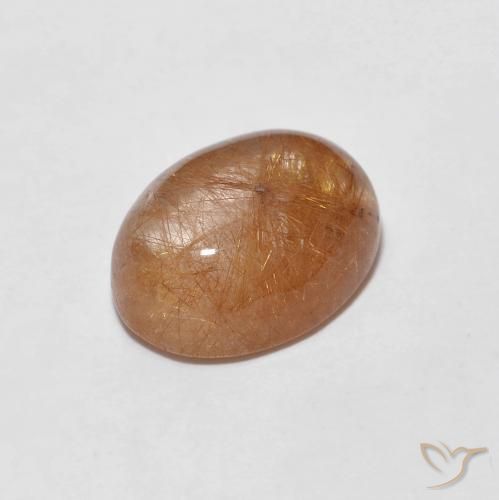 Quartzo Rutilo Castanho muito claro Natural 2.06ct, oval, Transparente