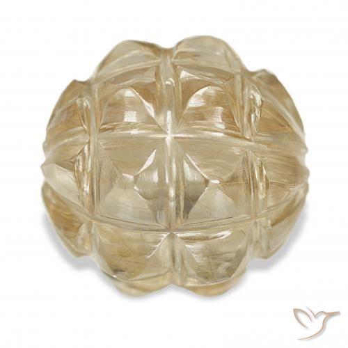 19.24ct Ouro Quartzo Rutilo, Chique, Transparente