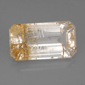 Topázio rutilado amarelo natural 11,47ct, transparente, transparente/translúcido