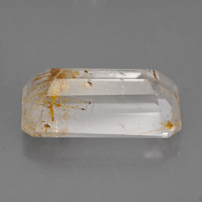 Topázio rutilado amarelo natural 11,47ct, transparente, transparente/translúcido