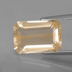 Topázio Rutilo Dourado Natural 6.19ct, Transparente, Transparente/Translúcido