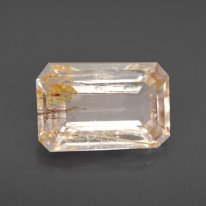 Topázio rutilado amarelo natural 3,86ct, transparente, transparente/translúcido
