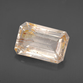 Topázio rutilado amarelo natural 3,86ct, transparente, transparente/translúcido